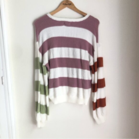 L*Space size Large Sequoia Color Strip Oversized Soft Sweater - Picture 6 of 7